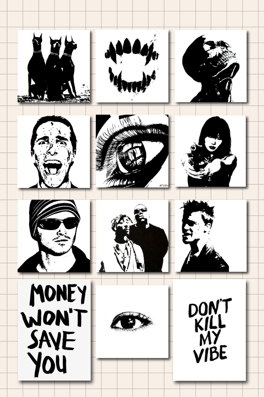 پک پوستر سیاه و سفید