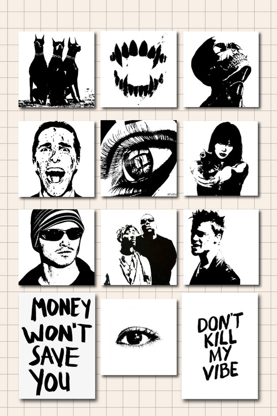 پک پوستر سیاه و سفید